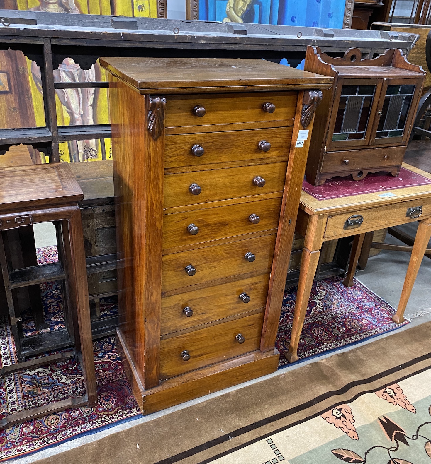 A Victorian mahogany Wellington chest, fitted seven drawers, width 61cm, depth 42cm, height 120cm